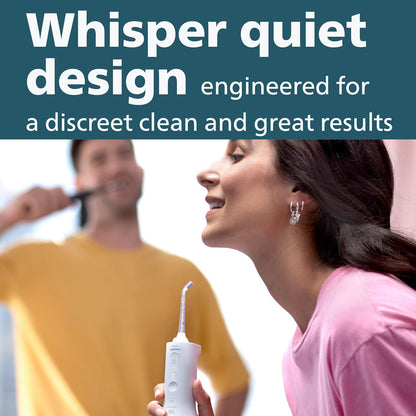 Philips Sonicare Cordless Power Flosser 3000, Water Flosser with Innovative Quad Stream Technology, Oral Irrigator with 2 Flossing Modes and 3 Intensity Levels, Ergonomic Design, White, HX3806/21