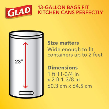 Glad ForceFlex Tall Kitchen Trash Bags, 13 Gallon, Gain Lavender, 80 Count (Package May Vary)