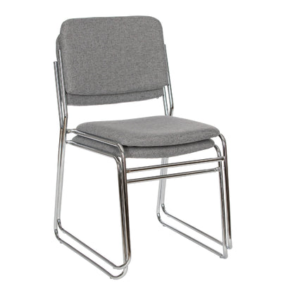 OEF Furnishings OEF8652/2 Commercial-Grade Fabric Padded Stack Chair (Classic Gray, 2-Pack)