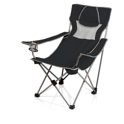 Picnic TIME NCAA Georgia Tech Yellow Jackets Campsite Camping Chair, Picnic Chair, Outdoor Folding Chair with Carry Bag, Beach Chair, (Black with Gray Accents), 23 x 18 x 36