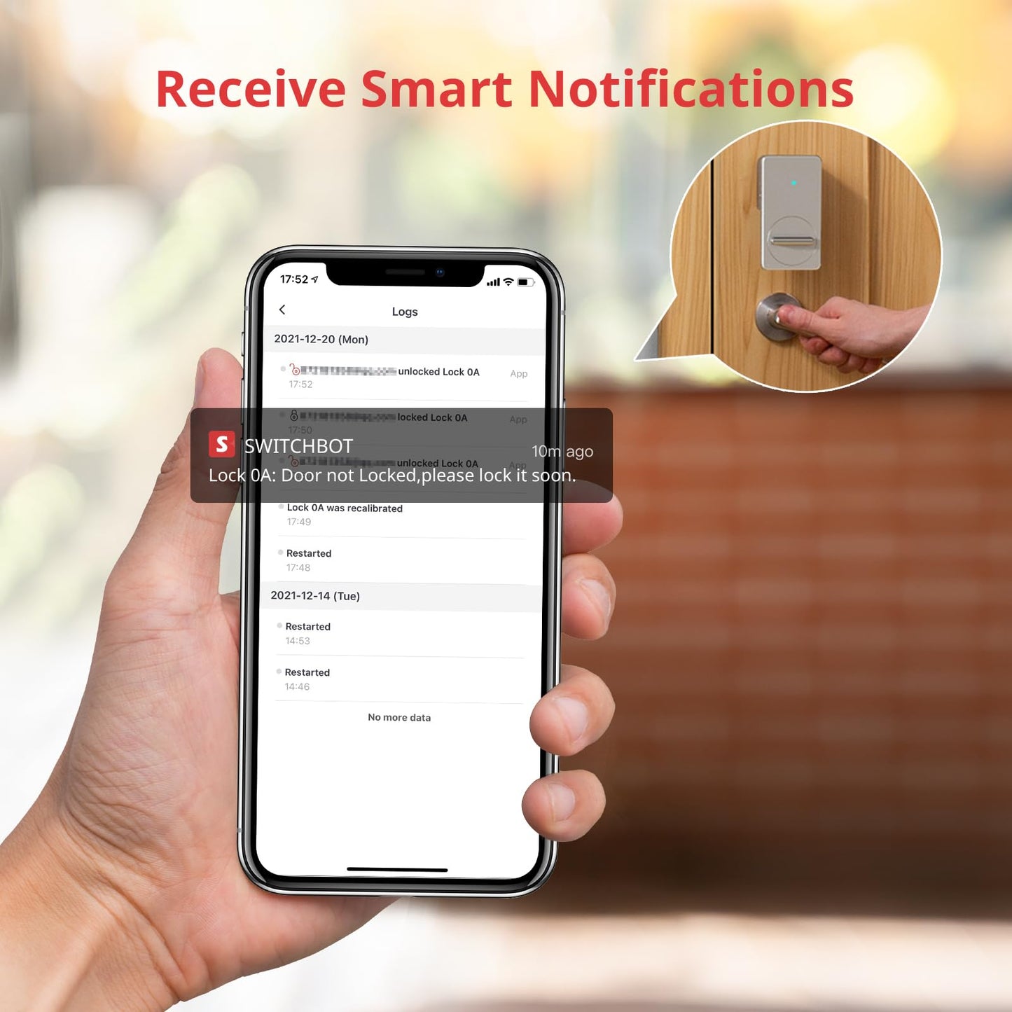 SwitchBot Smart Lock WiFi, Keyless Entry Door Lock, Smart Door Lock Front Door, Electronic Smart Deadbolt, Fits Your Existing Deadbolt in Minutes,Great for Airbnbs, Vacation Rentals and More