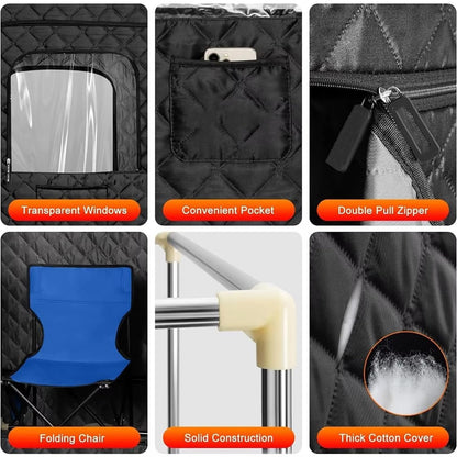 YXKJZHF Portable Steam Sauna Box, Personal Sauna Tent Kit for Home Spa, Indoor Sauna Relaxation with Steam Generator