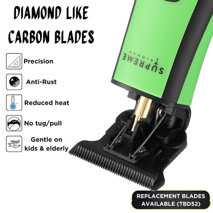 Supreme Trimmer T Shaper - Quiet Cordless Beard & Hair Trimmer for Men | 120 Min Runtime, Low Noise, Zero-Gap DLC Blade | Ideal for Sensitive Skin, Kids & Elderly | ST5206