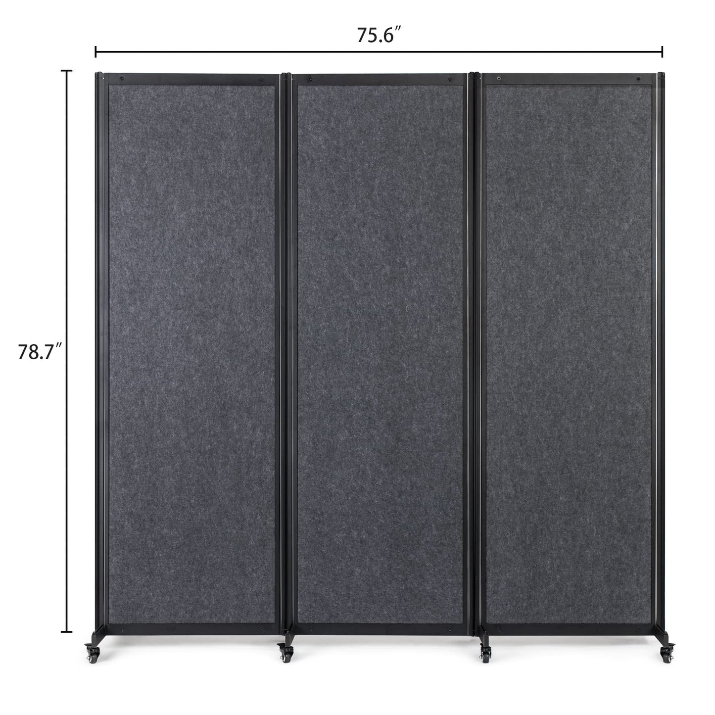Strongbird Room Partition,Office Divider,Portable Commercial Screen Dividers,Privacy Partition Separator,Classroom School Dividers,6'4"W x 6'7"H,3 Panel,Grey