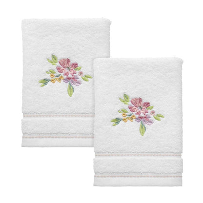 Izod - Fingertip Towels, 100% Soft & Absorbent Cotton Towel, Floral Home Decor, Set of 2 (Catalina)
