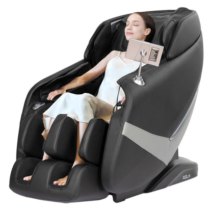 RELX 2026 Massage Chair Full Body, Zero Gravity Airbag Shiatsu Massage Chair with SL-Track, Heating, AI Control, Body Scan, 13 Modes, Foot Rollers, and Deep Yoga Stretch (Black)