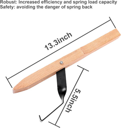 Lever Spring Puller Tool, Couch Spring Repair Kit, Upholstery Tools and Supplies with Wooden Handle