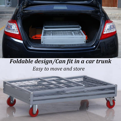 Heavy Duty Foldable Platform Cart with Cage, 2000 LBS Capacity, Ideal for Warehouse Supermarkets and Multipurpose Use