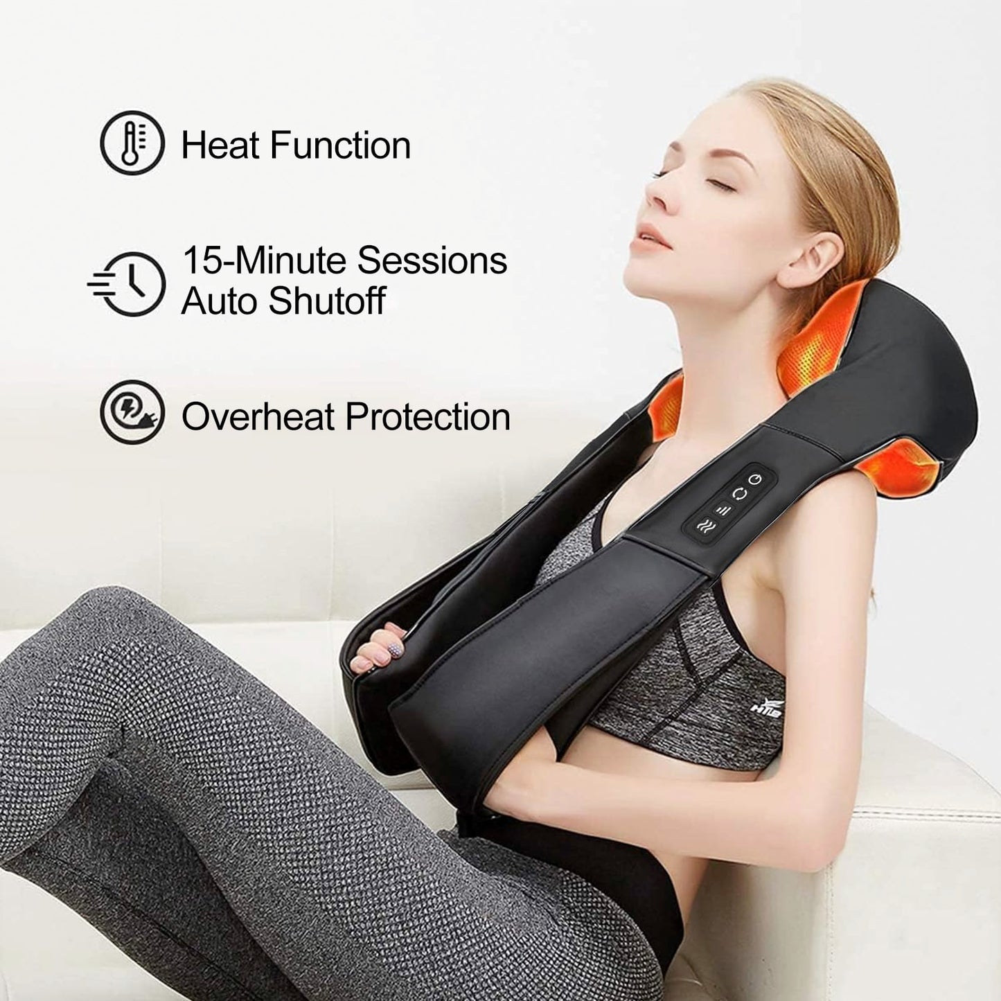 Medcursor Neck Massager, Portable Electric Neck and Back Massager with Heat, FSA or HSA Eligible Deep Tissue 3D Kneading Pillow for Muscle Pain Relief, Not Cordless, Ideal Father’s Day Gift