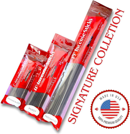 Aroma Depot 19'' Pink Sugar Incense Sticks, Approx 27 to 30 Sticks Per Bundle, Each Burns 3 to 4 Hours