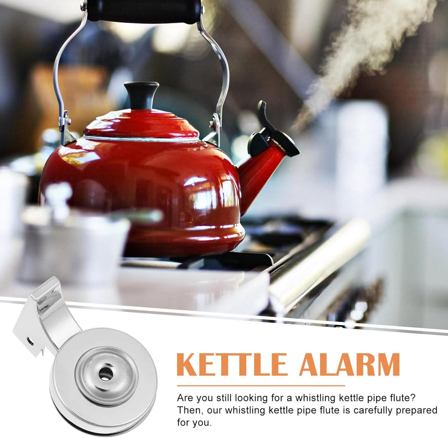 Stainless Steel Kettle Whistle Replacement 2Pcs, Portable Teapot Spout Tip for Loud Boiling Alert, Fits Most Kettles