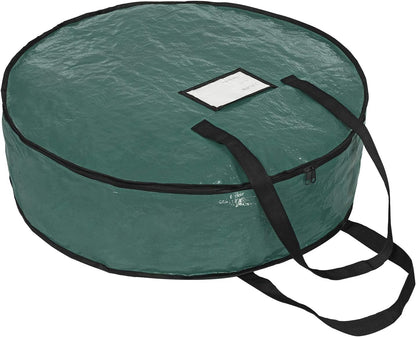 ProPik Christmas Wreath Storage Bag, 30" Holiday Container with Heavy Duty Handles (Green)