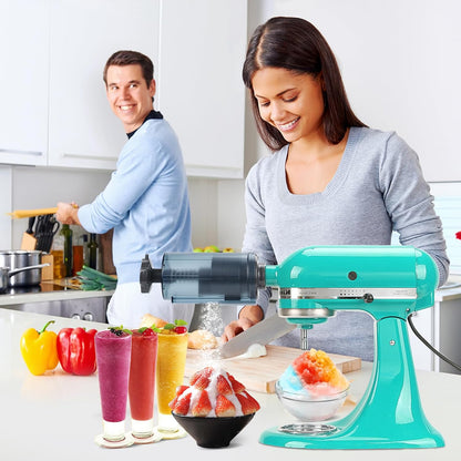 Aien 8 Shave Ice Attachment for KitchenAid Stand Mixer,with Molds Shave Ice Attachment for KitchenAid Stand Mixers, Ice