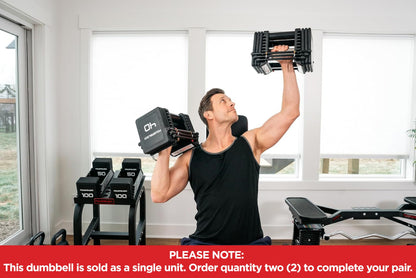 PowerBlock Pro 100 Adjustable Dumbbell, Sold As A Single Unit 5-100 lb Dumbbell – Durable Steel Build, Innovative Workout Equipment, Strength Training