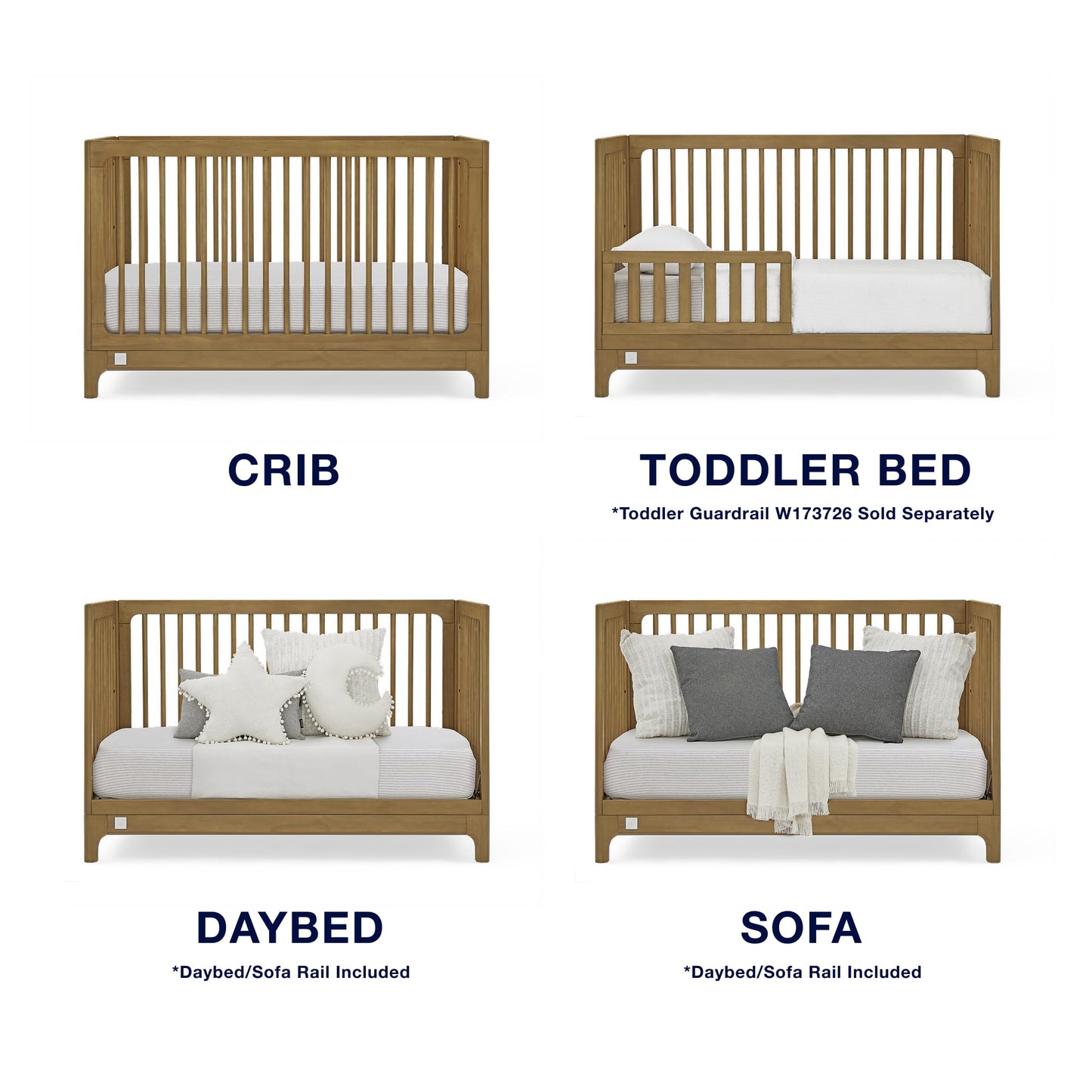 babyGap Wren 4-in-1 Convertible Crib by Delta Children - Greenguard Gold Certified, Acorn