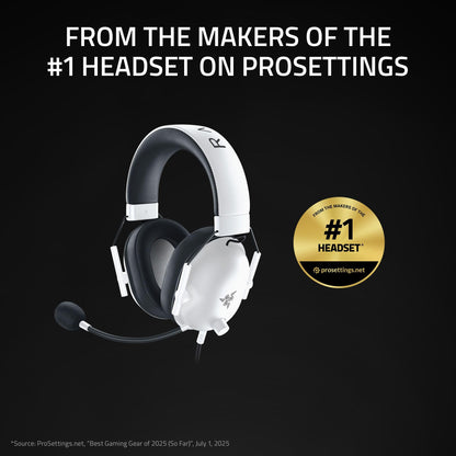 Razer BlackShark V2 X Gaming Headset: 7.1 Surround Sound - 50mm Drivers - Memory Foam Cushion - for PC, Mac, PS4, PS5, Switch - 3.5mm Audio Jack - White