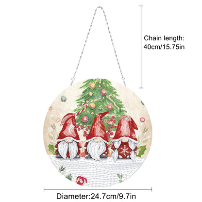 Christmas DIY Acrylic Double Sided Diamond Art Suncatchers Wall Sign Window Gnome Wreath Pendant Ornaments Decorations for Adults