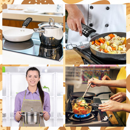 Patelai 8 Pcs Cast Iron Skillet Handle Cover Heat Resistant Pan Handle Sleeve Non Slip Pot Holders Home and Kitchen Theme Black and White Buffalo Plaid Handles Mitts for Kitchen Cooking Cookware Tools