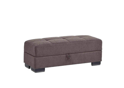 Ottomanson Convertible Storage Ottoman Bench with Lift-Top – Rectangular Bedroom End-of-Bed Storage Bench for Blankets, Living Room Footrest & Extra Seating, Gray
