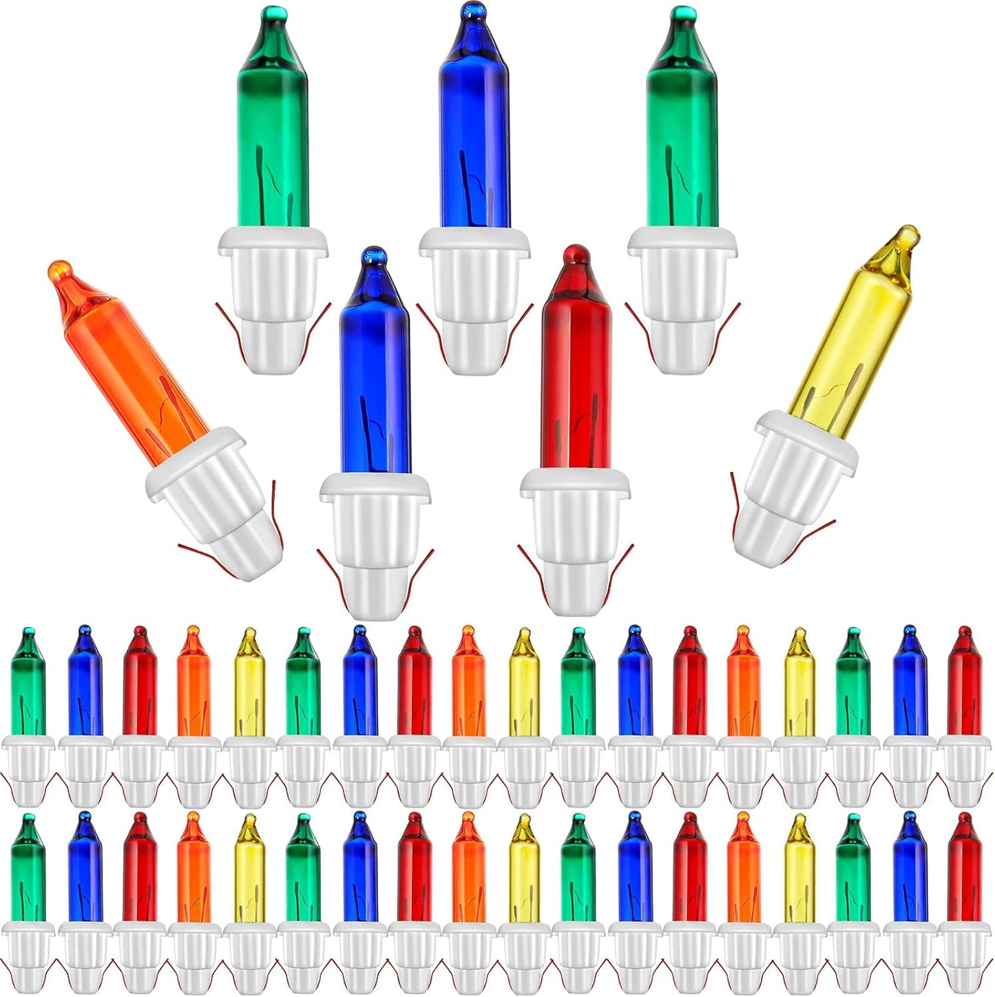 200 2.5v Bulbs 50/100/150/200 Count Bulbs Bulb) Mudder Pieces Replacement Light Mini Incandescent Wire String Light