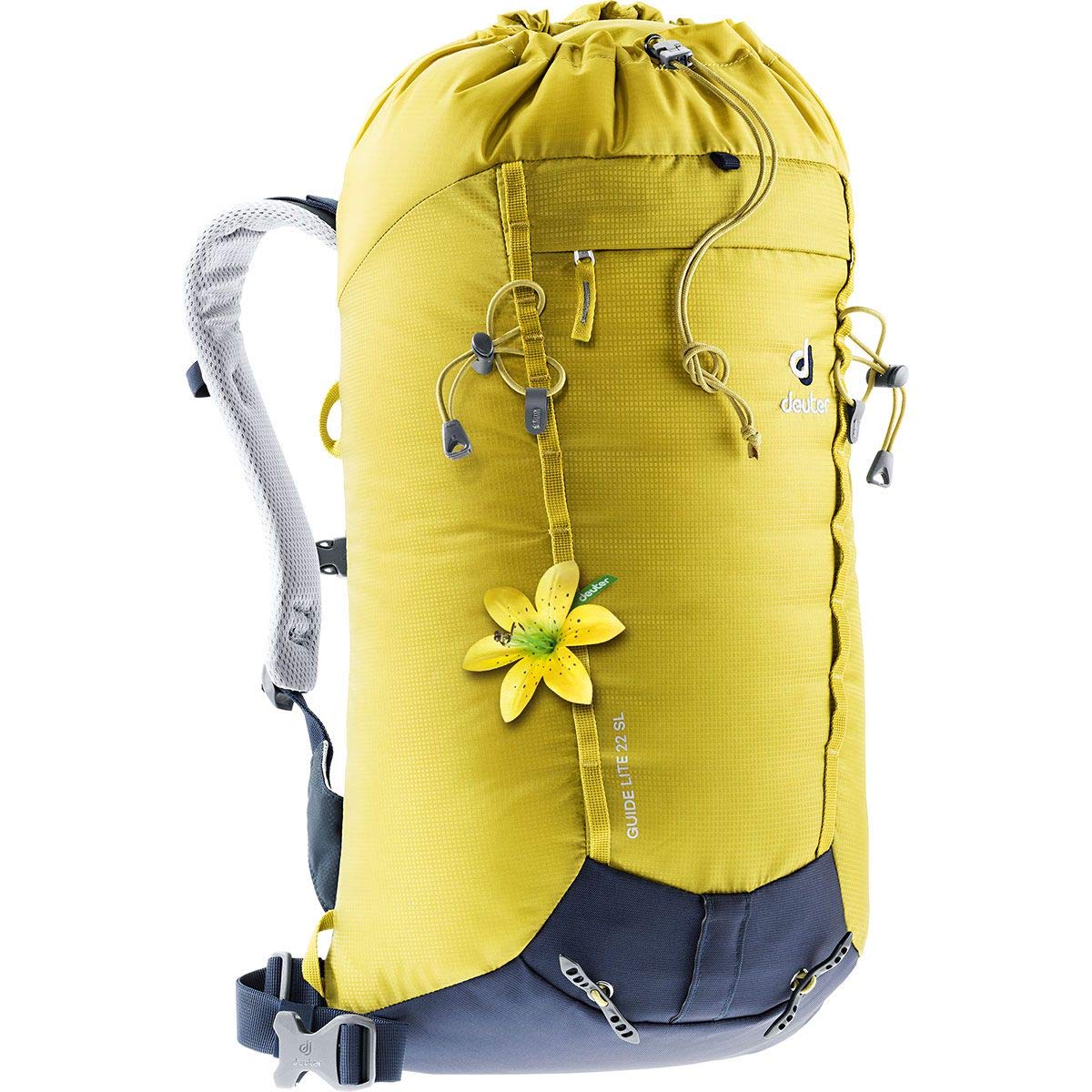 Deuter Guide Lite 22 SL - Women’s Lightweight Endurance Alpine Backpack for Expedition, Mountain Climbing, and Ski Tours - Greencurry/Navy