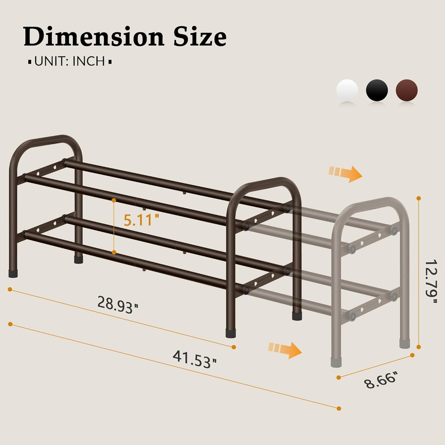 2 Closet, 28 42, Closet, 12 Gewudraw Tier Shoe Organizer, Shoe Rack for Metal Shelf Can Expandable to for Bedroom