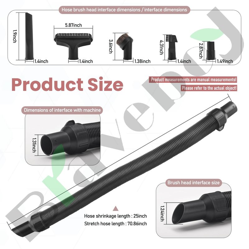 5140128-68 Replacement Hose Assembly And Vac Hose Attachment Kit Compatible with Dewalt Vacuum DCV580 DCV581H DCV580H Models