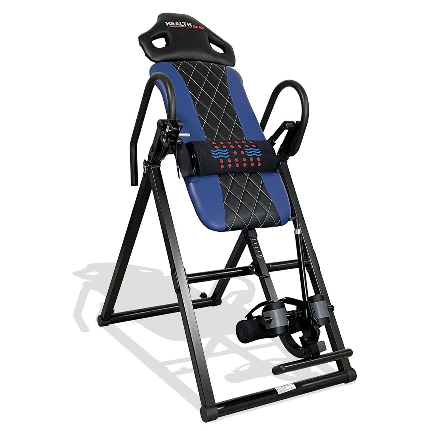 Health Gear HGI 4.4BX - Advanced Heat & Vibration Massage Inversion Table with Patented Ankle Safety & Security System - Blue/Black (HGI 4.4-BX)