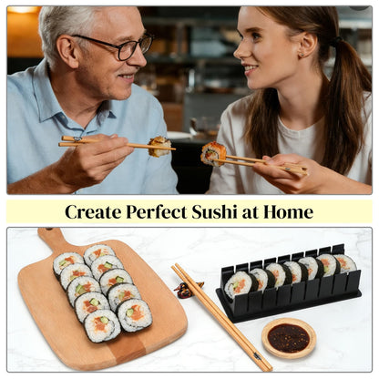 23pcs Sushi Making Kit, Complete Sushi Making Kit with Bazooka Roller, Sushi Mold, Bamboo Mats,Chopsticks, Sauce Dishes, Sushi Making Kit for Beginners & Pros Sushi Makers Kitchen Accessories