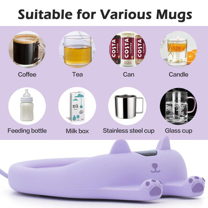 PUSEE Mug Warmer,Coffee Warmer for Desk Candle Warmer Auto Shut Off,Coffee Cup Warmer with 3 Temp Settings,Electric Beverage Warmer Plate for Coffee,Tea,Water Milk and Cocoa(Not Include Cup)