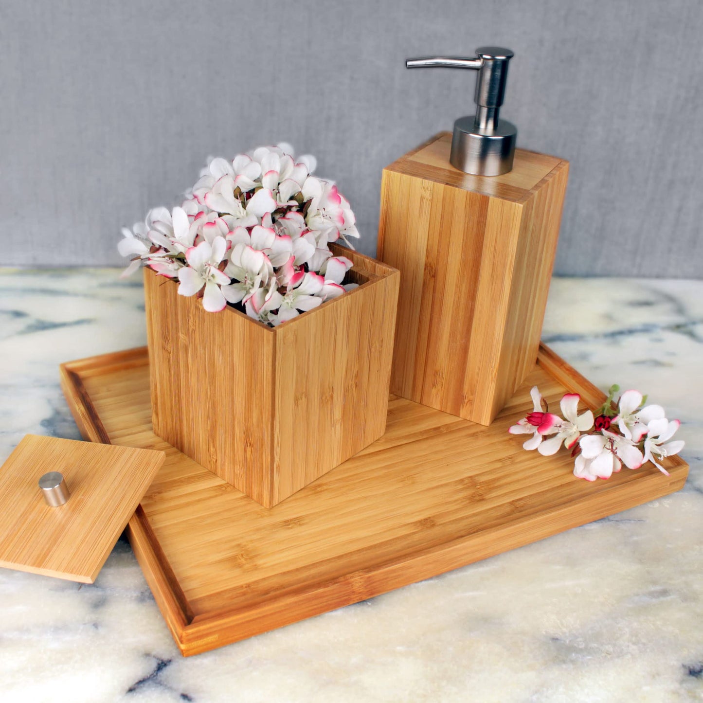 BambooMN Organic Bamboo Serving Tray, Vanity, Appetizers, Snacks, Desserts, Charcuterie Boards, 17"x13"x0.75" - 30 Trays