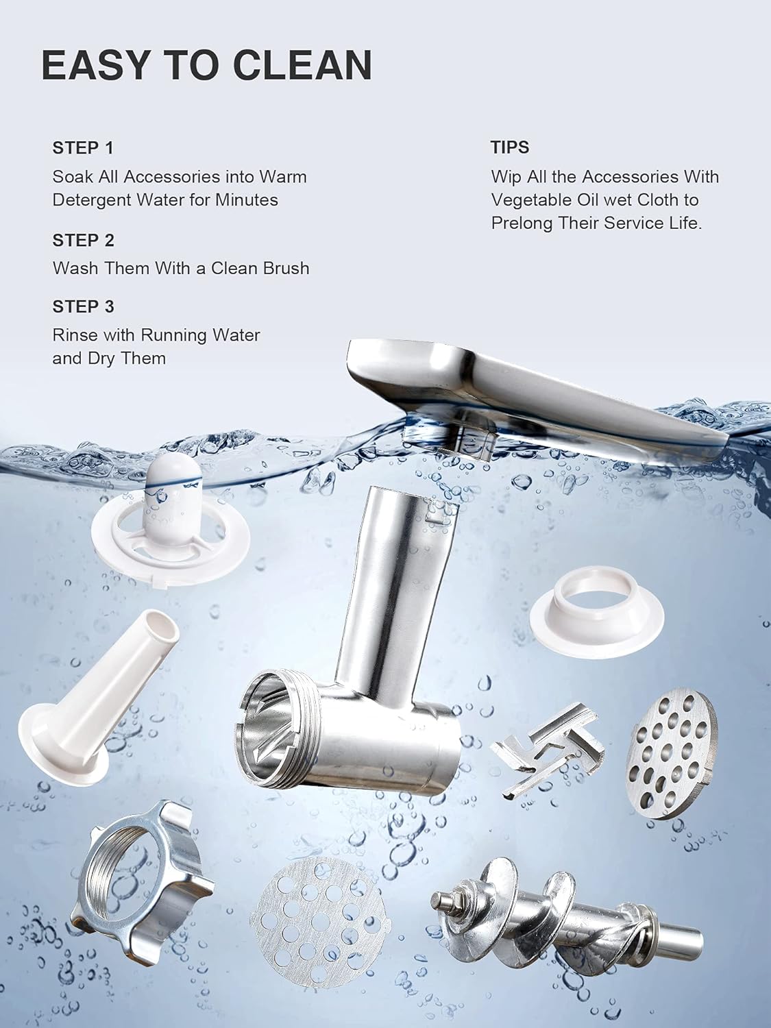 2 Electric Meat Grinder, Heavy Duty Meat Mincer, Sausage Stuffer Maker, Food Grinder with Sausage & Kubbe Kit, Grinder
