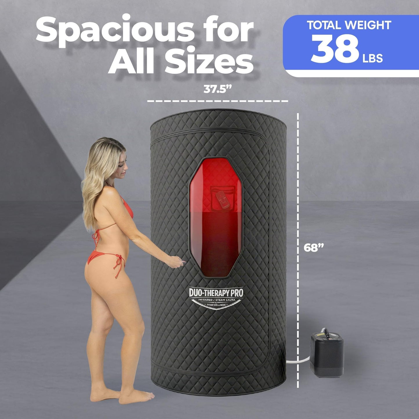 2-in-1 Duo-Therapy Pro® Sauna Tent for Home with 2 Modes, Infrared Heat & Steam, 680NM Red Light Therapy, 2-Year Warranty, U.S.-Based Support, 5-Layer Tent, Folding Chair, 150°F, 10 Min Setup - Black