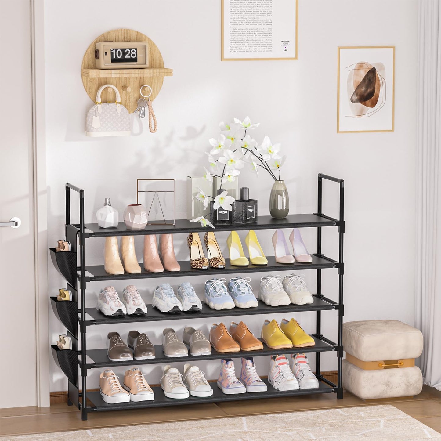 OYREL 5-Tier Shoe Organizer Rack - Space-Saving Shoe Holder for Closet & Entryway | Large Capacity 20-25 Pairs
