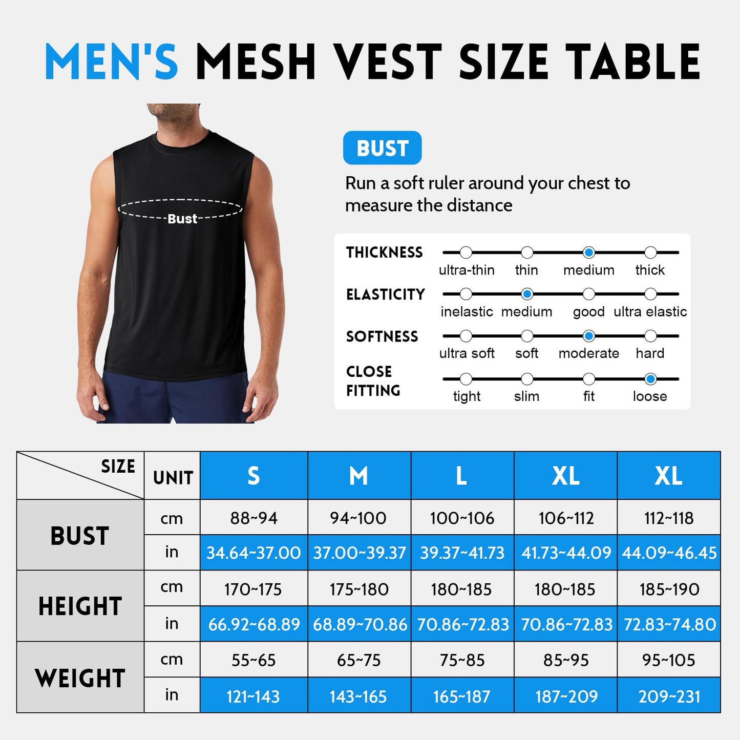 MeetHoo Men's Tank Top, Muscle Shirts, Tank Shirt, Sleeveless Shirt, Quick-Drying Undershirt, Gym, Running for Men