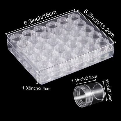 HOIGON 4 Pack 30 Grids Plastic Bead Storage Containers, Embroidery Diamond Storage Box with Lid, Diamond Painting Storage Containers for Jewelry DIY Rhinestones Sewing