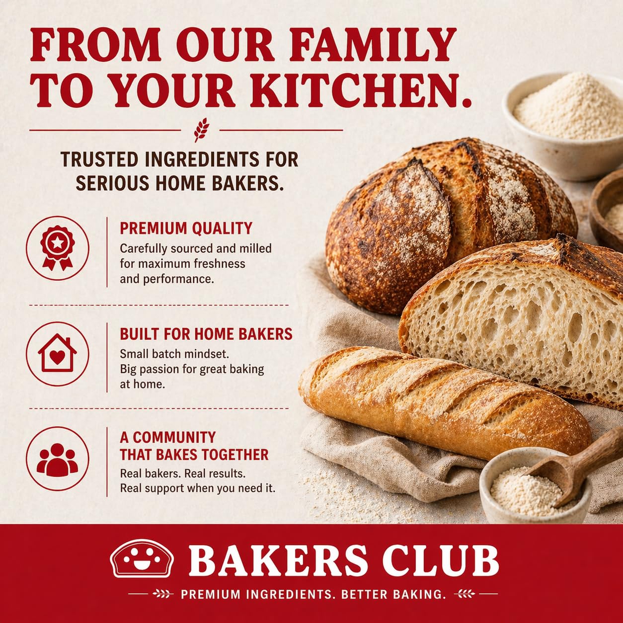 Bakers Club Artisan Dough Conditioner – Bread Improver & Baking Enhancer for Better Texture, Volume & Shelf Life – Sourdough, Pizza Crust, Bagels, Muffins, Cakes, Cookies & Pies Enhances Any Flour 10oz