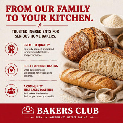 Bakers Club Artisan Dough Conditioner – Bread Improver & Baking Enhancer for Better Texture, Volume & Shelf Life – Sourdough, Pizza Crust, Bagels, Muffins, Cakes, Cookies & Pies Enhances Any Flour 10oz