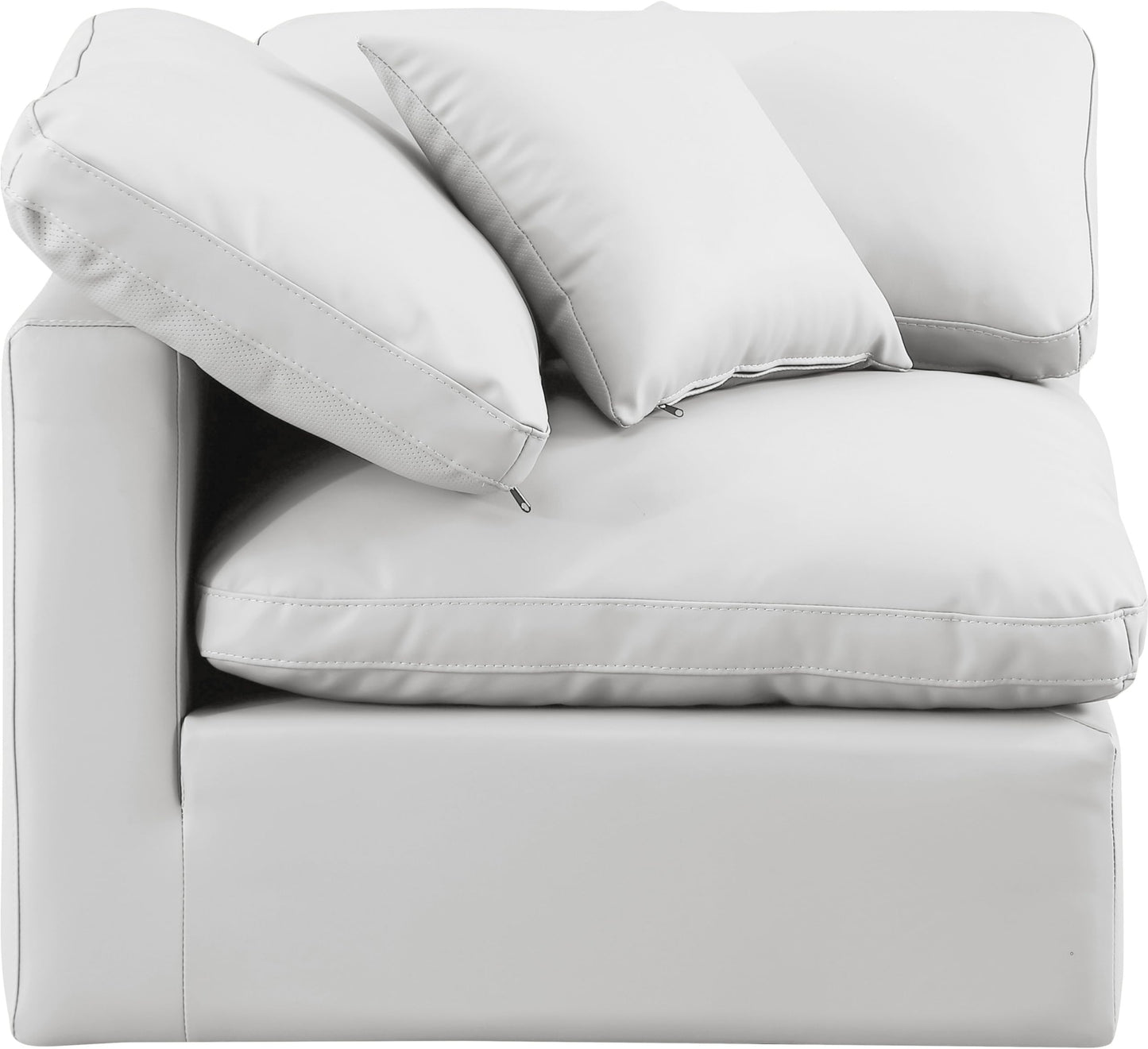 Meridian Furniture Indulge Vegan Leather Corner Chair in Cream