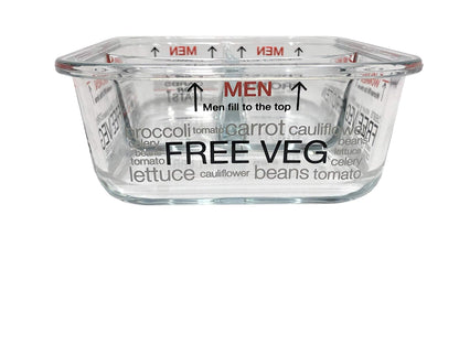 Portion Perfection Portion Control Containers - Glass Oven Ready, Freezer Safe Meal Prep Containers Reusable for Food 3pk, 3 Compartment with Lids, Practical Weight Control Products