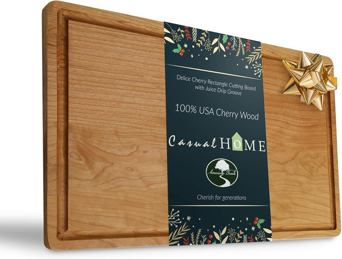 Casual Home Delice Cherry Rectangle Juice Drip Groove Cutting Board, Rectangular 15.5x11