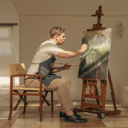 MEEDEN PRO Assembly-Free Art Easel - Professional Artist Easel with Wheels - Beech Wood Large Easel for Painting Canvas Up to 77"
