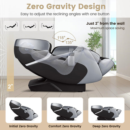 Giantex Full Body Massage Chair - Zero Gravity Shiatsu Massage Recliner with SL Track, Voice Control, Heat, Foot Roller, Thai Yoga Stretch, Airbags, 12 Auto Modes, 5 Manual Modes, Free Indoor Delivery