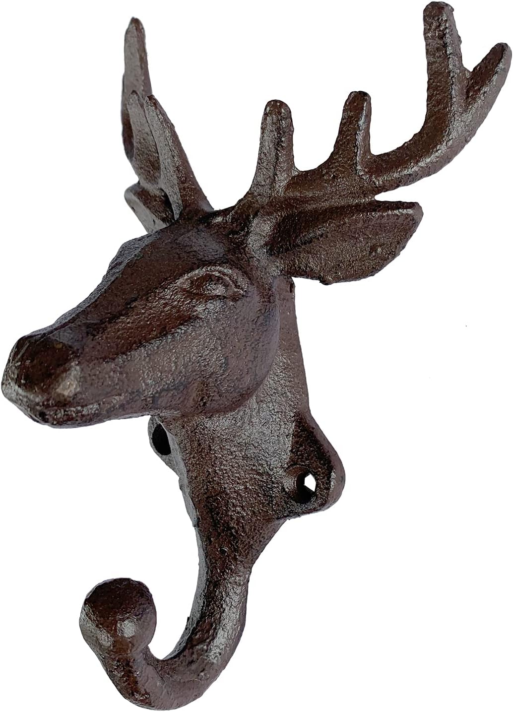 Rustic Heavy Duty Cast Iron Deer Wall Mounted Hooks - Antler Key Hat Holder, Durable Iron Hanger for Home Office