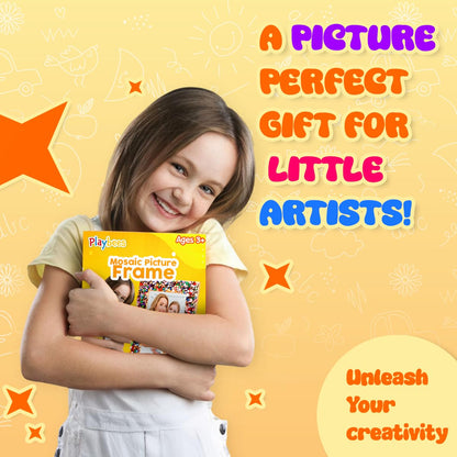 Playbees Kids Picture Frame Mosaic Craft Kit Craft DIY Arts & Crafts for Kids Frame Kit Great Birthday Gifts for 3 4 5 6 7 8 9 10 11 12 Year Old Holiday Christmas Gift for Girls
