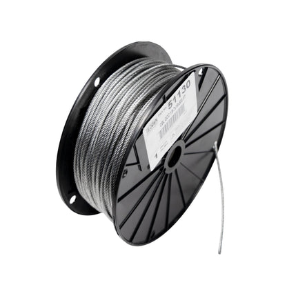 Tie Down 1/8" 7x19 Galvanized Steel Aircraft Cable – 500 ft Reel | Wire Rope for Deck Railings & Garage Doors