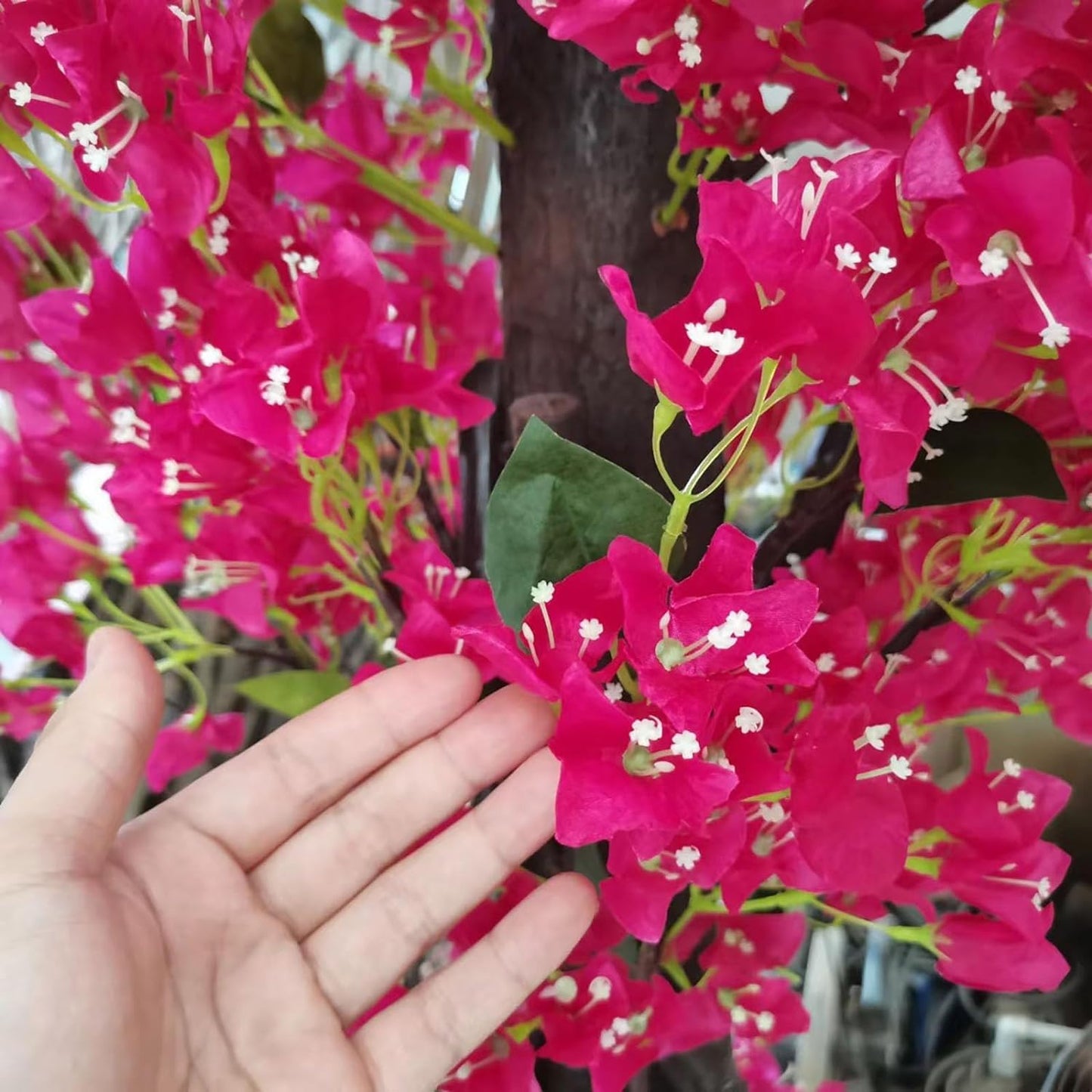 Quepiem Large Pink Artificial Bougainvillea Tree Artificial Tree for Landscape and Venue Decoration - Indoor Outdoor Use (2.5x2m)