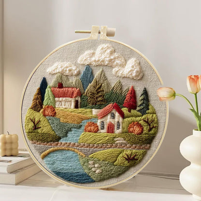 Hzkokon 2 Pack Embroidery Kit for Beginners Adults Cross Stitch Kits Hand Embroidery Kit Includes Stamped Flower Pattern, Hoop, Color Threads,Tools & Follow Instruction