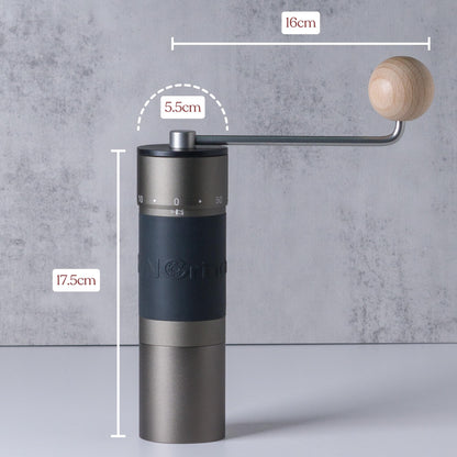 【Iron Gray】KINGrinder K6 Manual Hand Coffee Grinder with Straight Handle for French Press, Drip, Espresso with Assembly Consistency Stainless Steel Conical Burr Mill, 25-35g Capacity