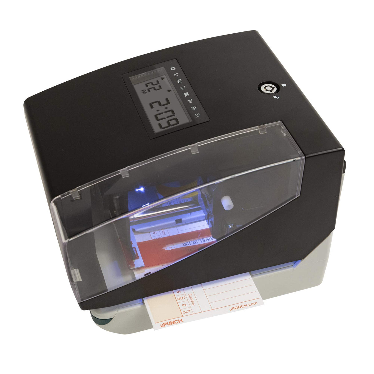 uPunch CR1000 Digital Time Clock and Date Stamp for Small Business: Complete Employee Time Tracking System with 50 Time Cards, Ribbon & Keys